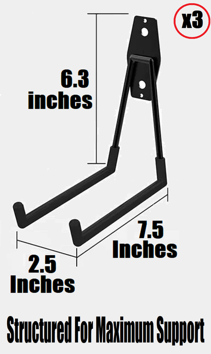 3 Piece Large Square Heavy Duty Wall Hooks